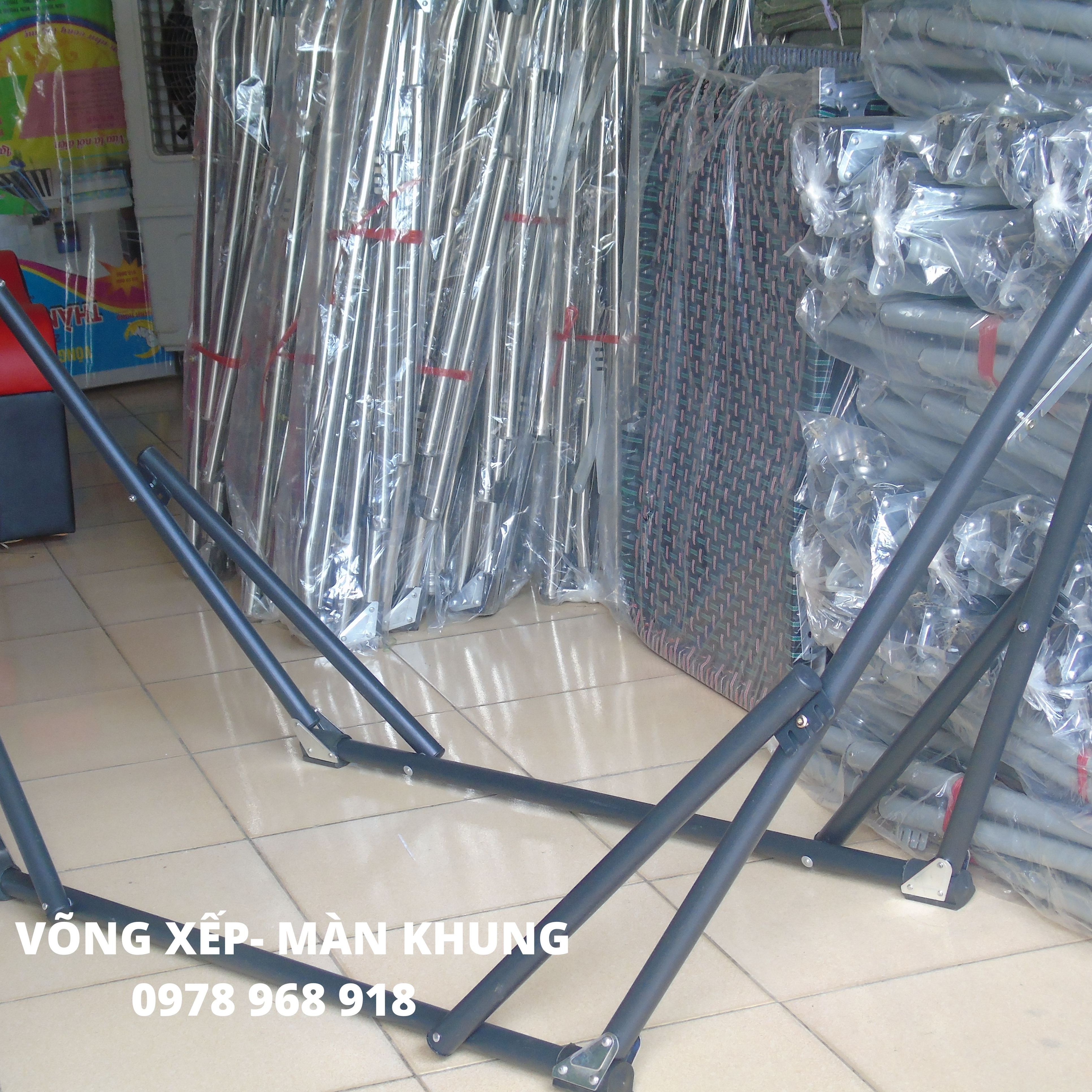 VÕNG XẾP KHUNG THÉP SƠN TĨNH ĐIỆN KIỂU CỠ NGƯỜI LỚN(Ảnh thật)