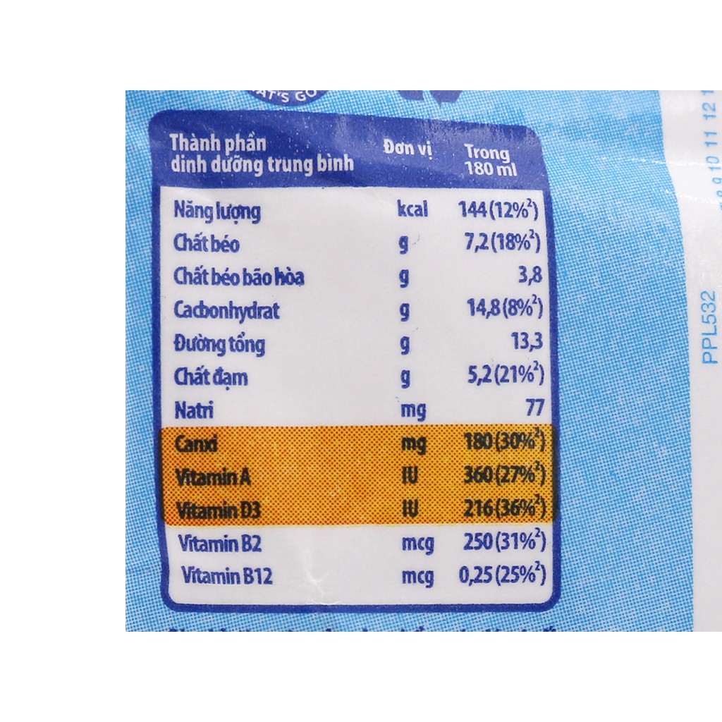 (HSD 23-T2-2025) Thùng 24 bịch Sữa Tiệt Trùng Hà Lan Cao Khỏe 180ml.