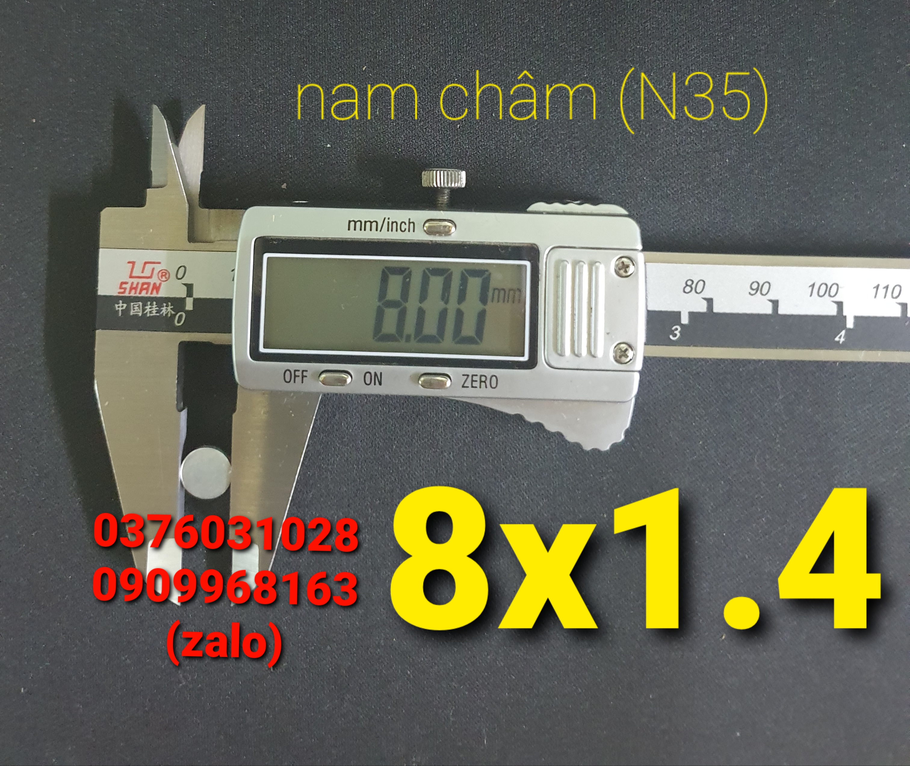 [HCM]Nam châm vĩnh cửu (N35) 8x1.4 (hộp 20 viên)