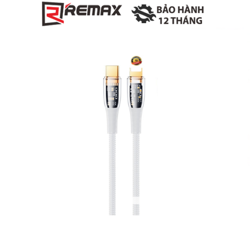 Cáp sạc nhanh Remax RC-C061 PD 20W cổng Type C ra Lightning (Trong suốt)