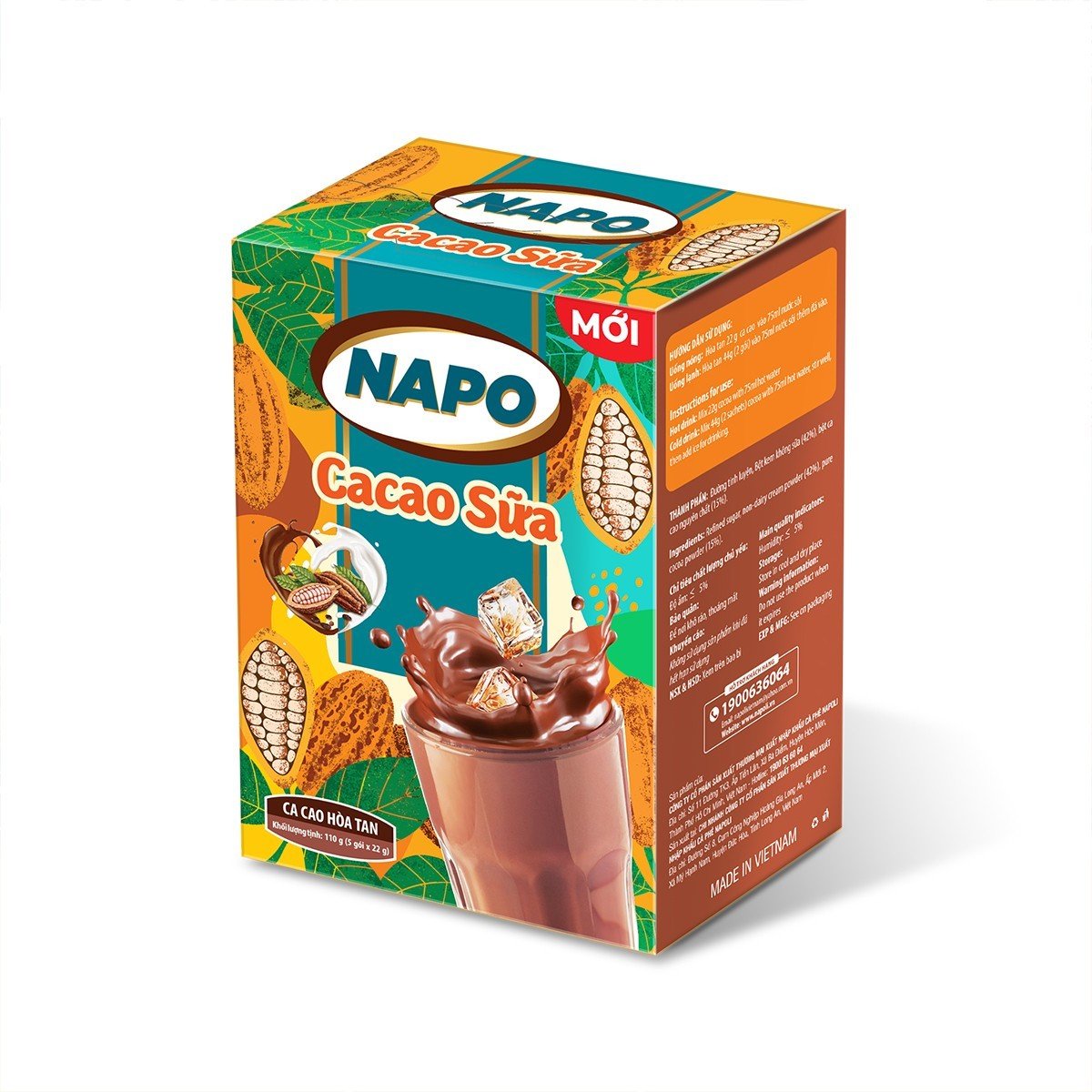 CACAO NAPO Sữa Hòa Tan Napoly Coffee Giúp Bổ Sung Năng Lượng Cho Buổi Sáng, Uống Liền Tiện Lợi - Gói x 22g