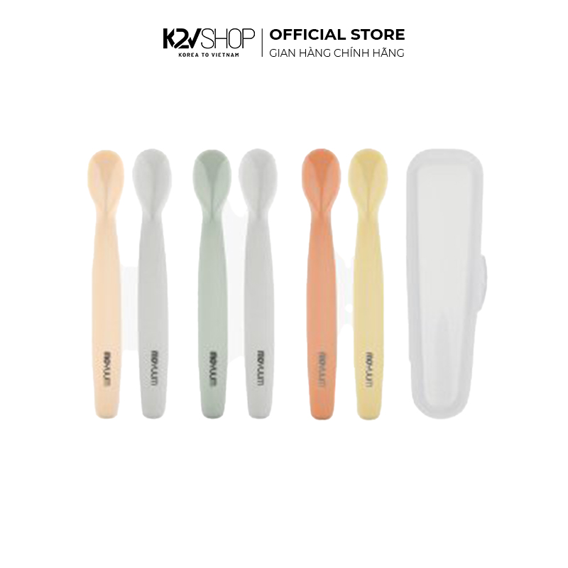 [K2V Shop] Muỗng Ăn Dặm Moyuum Silicone Bé Từ 6 Tháng (2 Cái/Hộp)