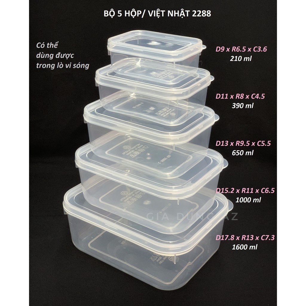 Bộ hộp lạnh bầu 5 chiếc Việt Nhật