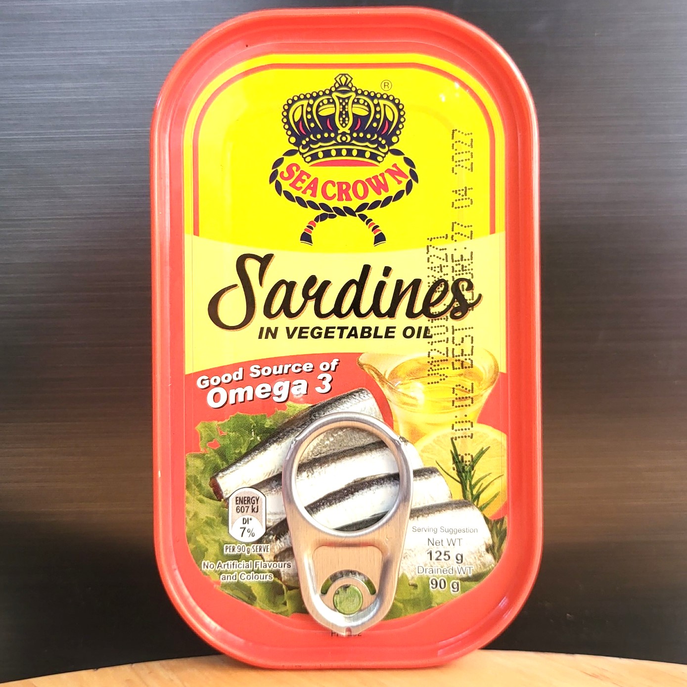 Sea crown - hộp dẹt cam 125g - cá trích ngâm dầu / sardines in vegetable oil