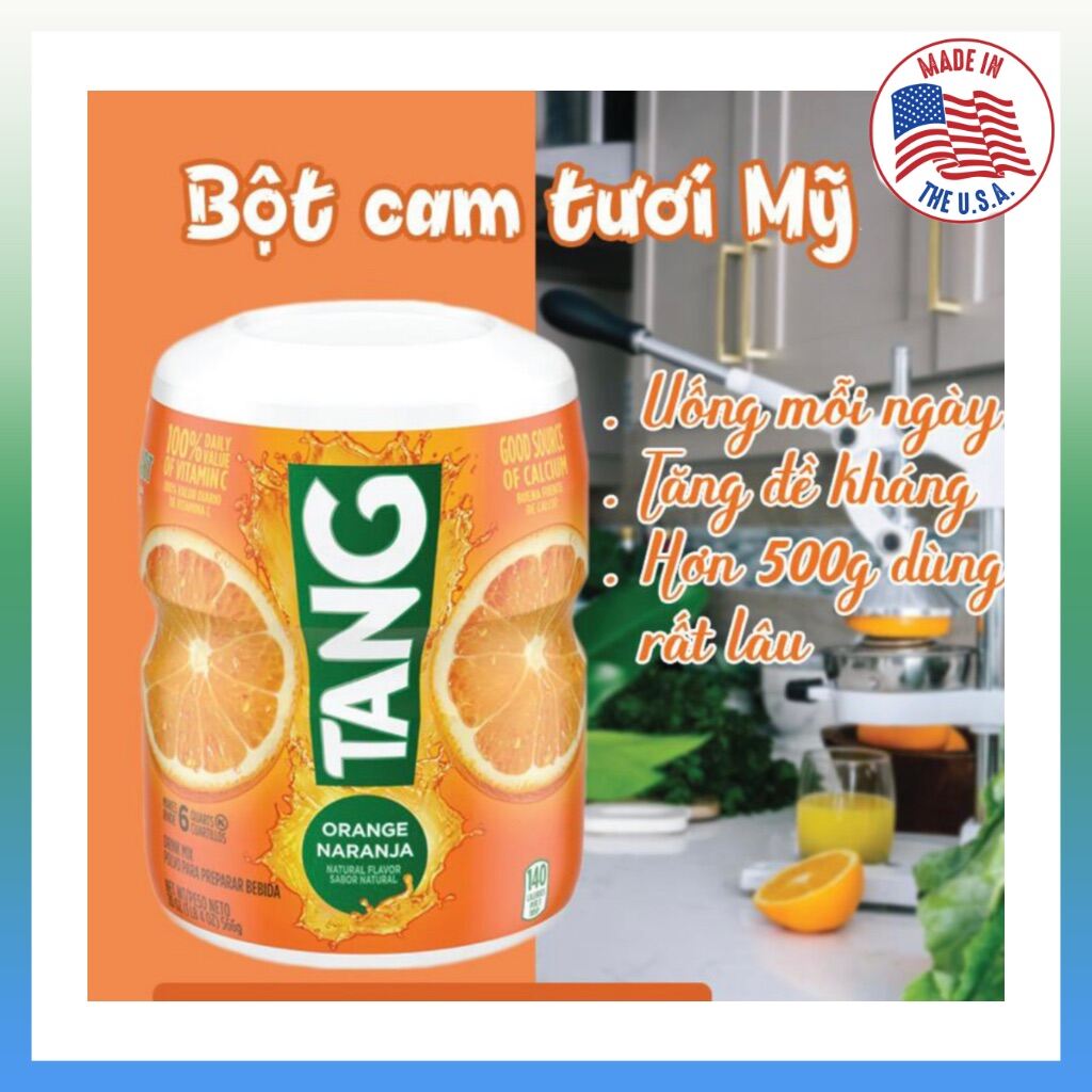 ( Thanh lý date 01/24 ) Bột Pha Nước Cam Tang Vitamin C Orange 566gram Hàng Mỹ