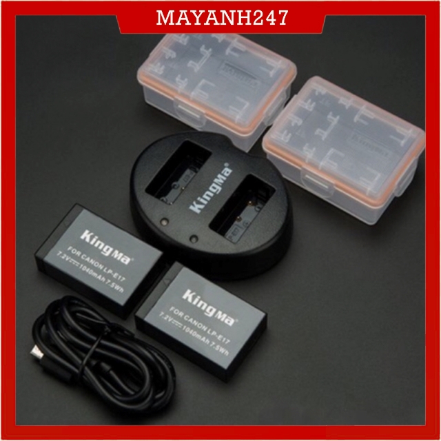 [Mã ELFLASH5 giảm 20K đơn 50K] Pin Kingma LP-E17 cho máy canon,tặng hộp pin