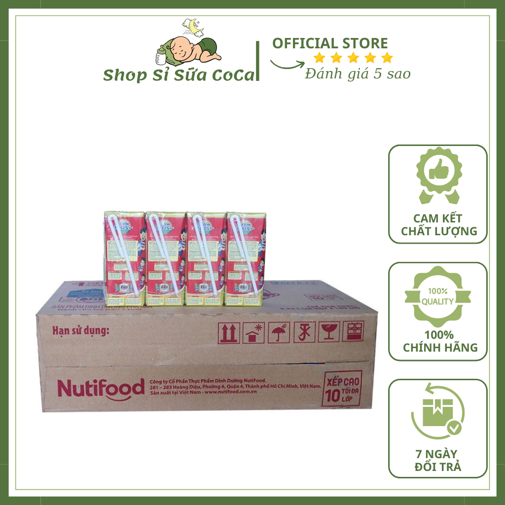Sữa pha sẵn Nutifood Growplus Đỏ 180ml (48 hộp dành cho trẻ trên 1 tuổi)