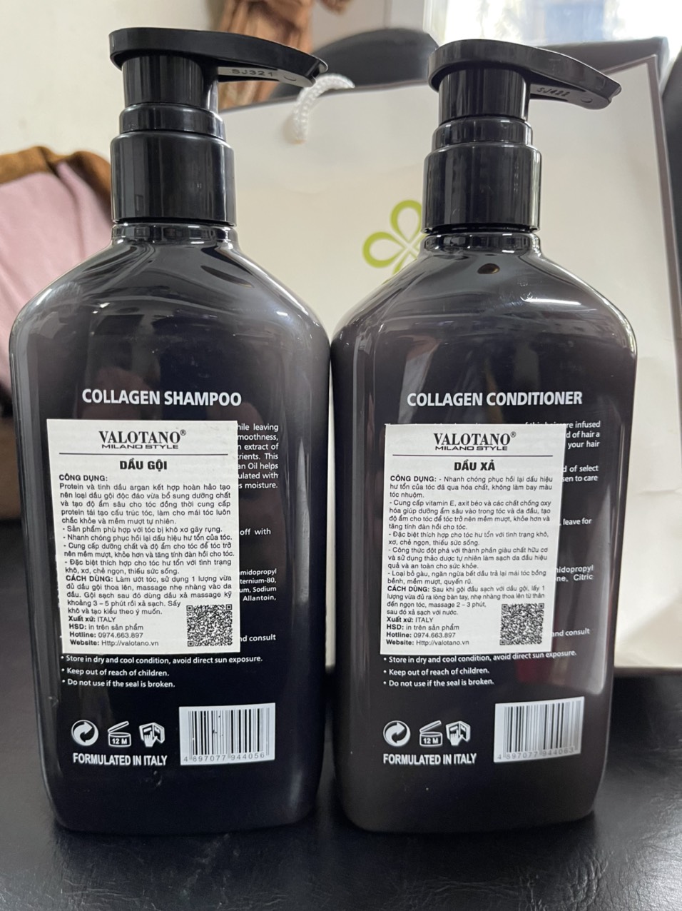 Cặp dầu gội xả VALOTANO 500ml x2
