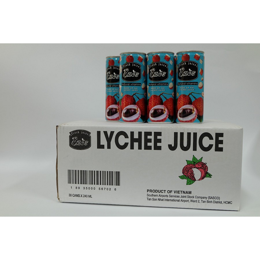 Nước ép vải Ezos lốc 6 lon x 240ml
