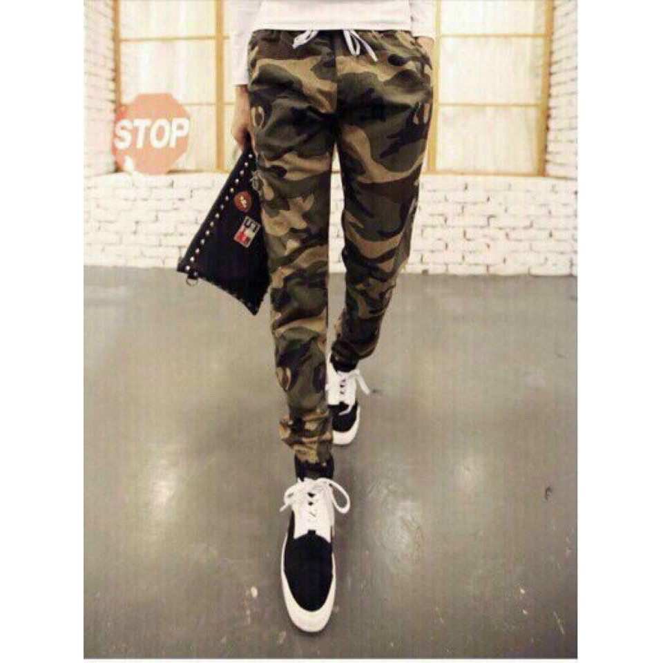 Quần Jogger Rằn Ri Unisex  Thiết Kế Họa Tiết Lính Bộ Đội - Chất Liệu Kaki Mềm