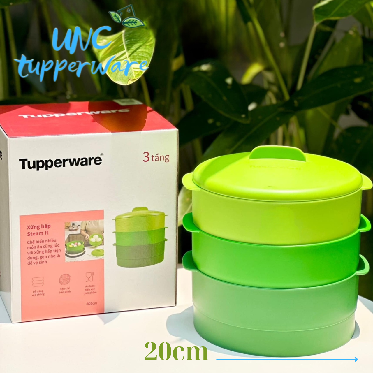Xửng Hấp Tupperware Steam It 3 Tầng