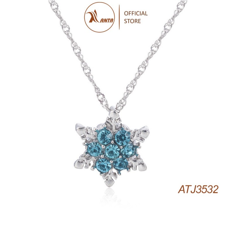 Dây Chuyền Mặt Hoa Tuyết Đính Đá Pha Lê màu xanh dành cho nữ ANTA Jewelry - ATJ3532