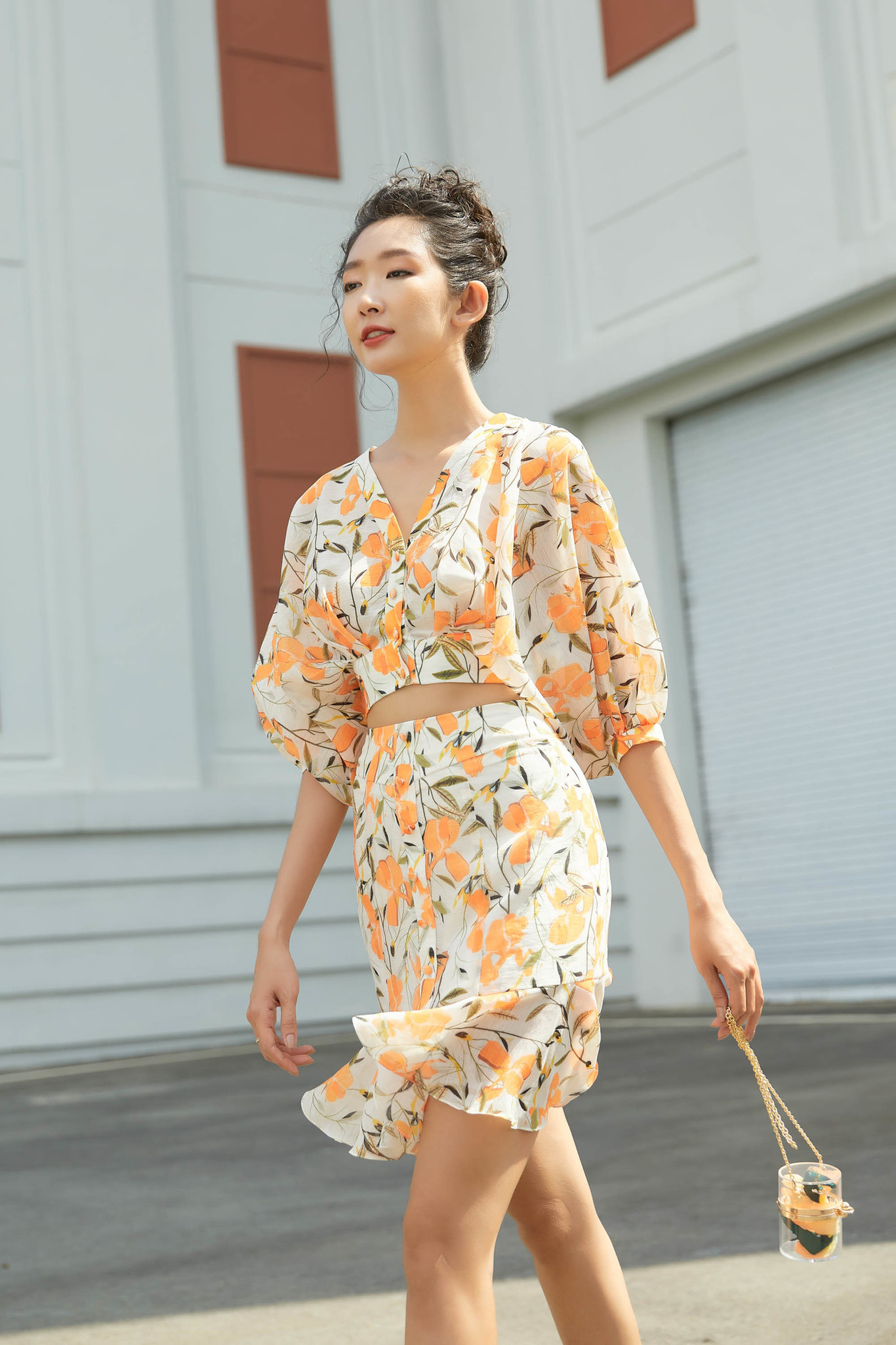 Chân váy đuôi cá họa tiết nữ IVY moda MS 31B8250
