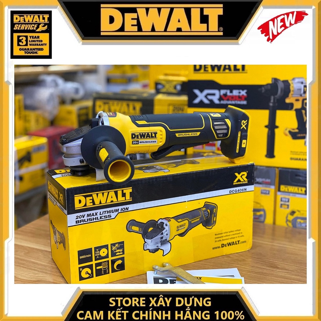 Máy mài cầm tay 20v/bl 800 w dewalt dcg406n-b1- hàng chính hãng