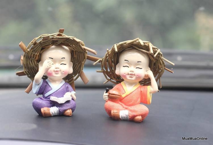 Bộ Tượng 4 Chú Tiểu Đội Nón Lá