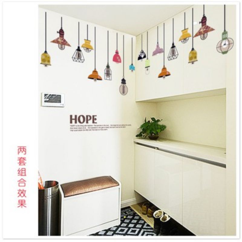Decal dán tường bóng đèn hope