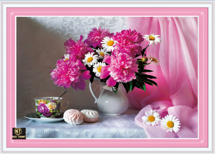 Tranh đính đá bình hoa nghê thuật vs405