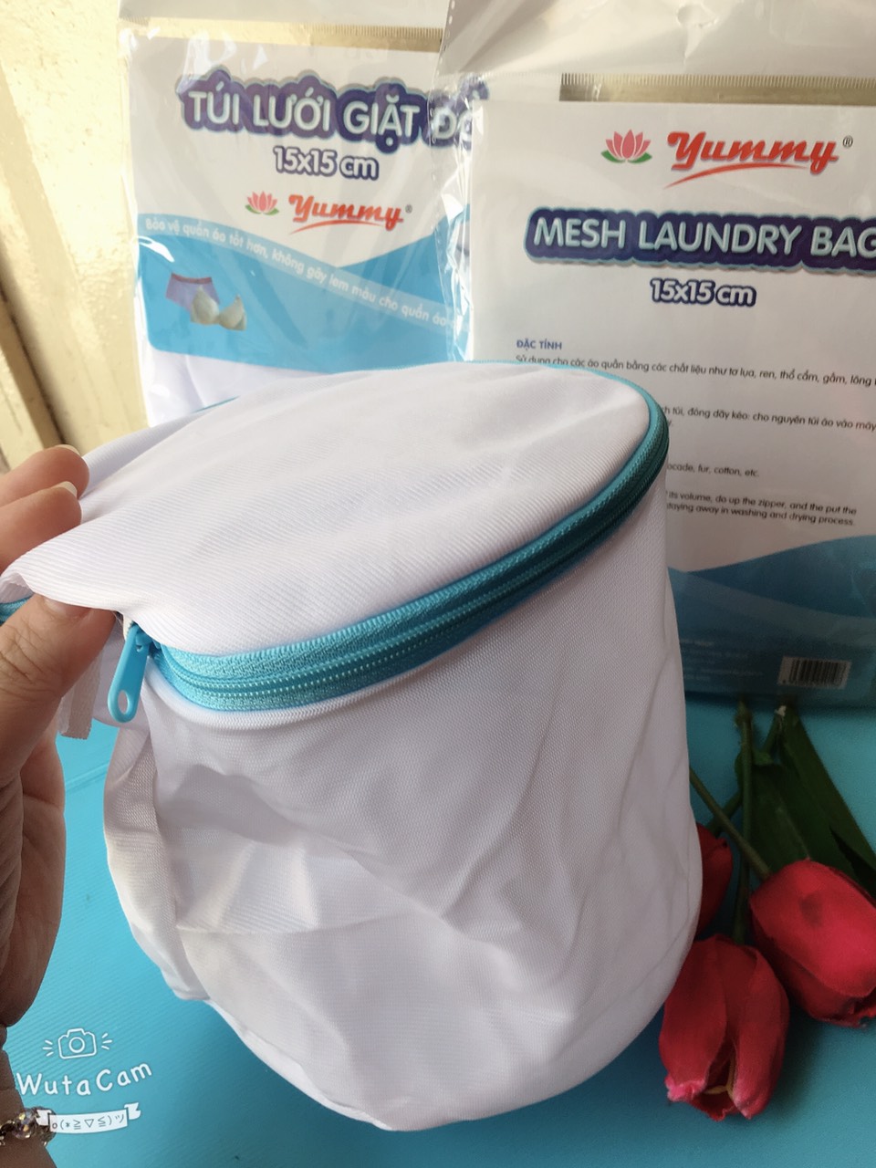 Túi giặt đồ lót an toàn trong máy giặt kích thước 15*15 cm