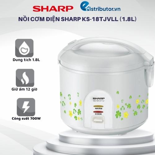 Nồi Cơm Điện Sharp KS-18TJVLL (1.8L) - Hàng chính hãng