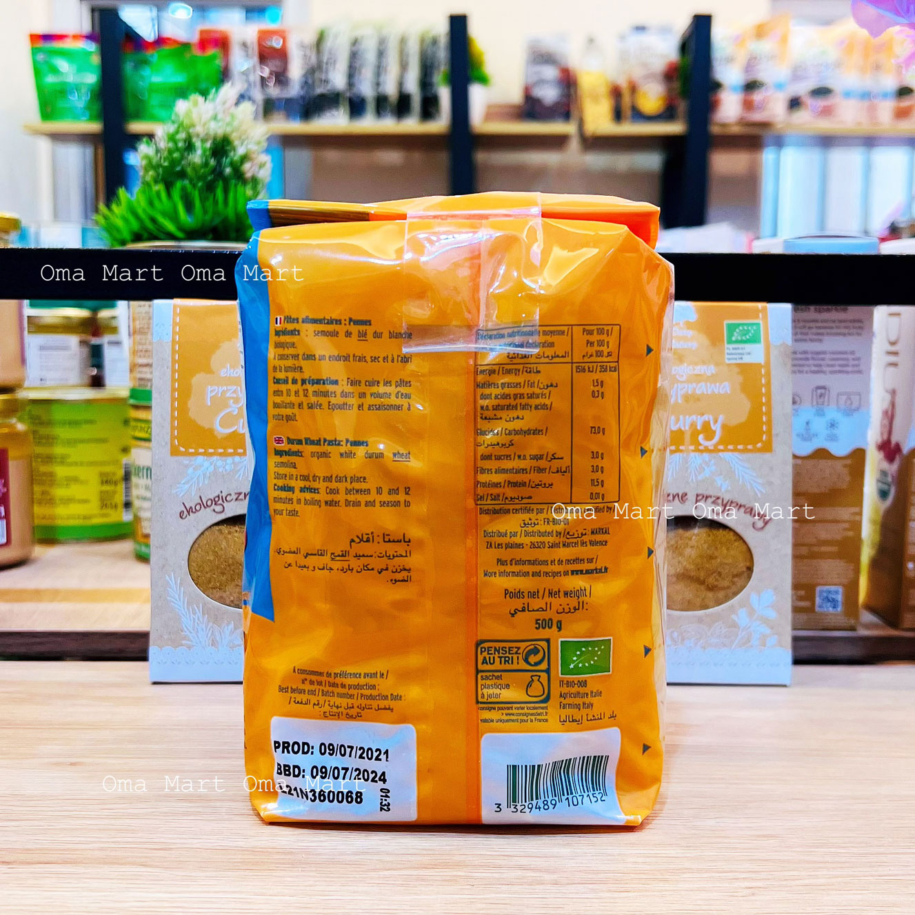 Nui ống trắng hữu cơ Markal 500g