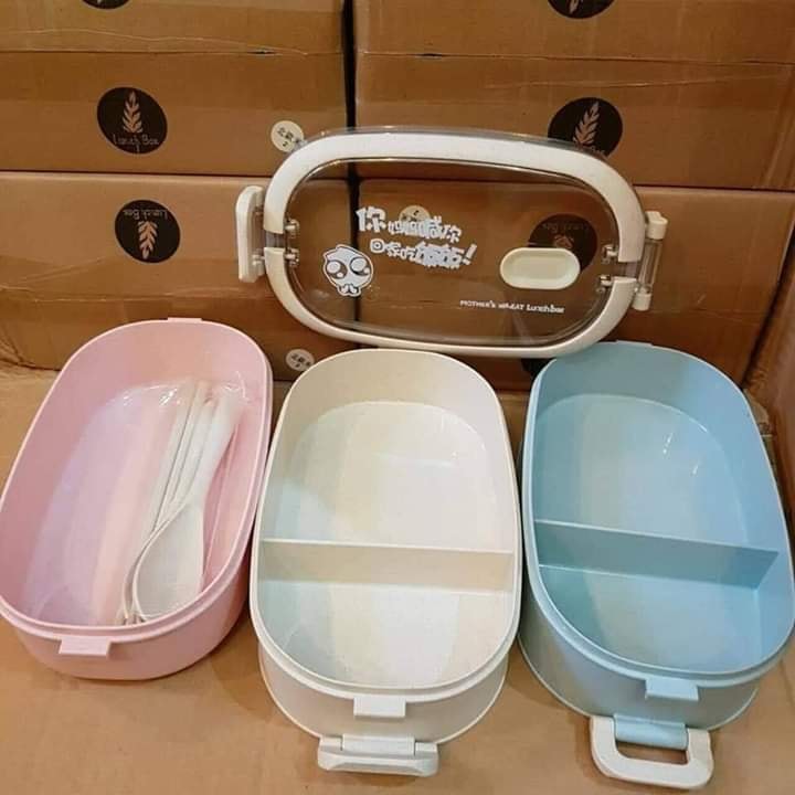 HỘP ĐỰNG CƠM LÚA MẠCH 3 TẦNG (CÓ KÈM MUỖNG)