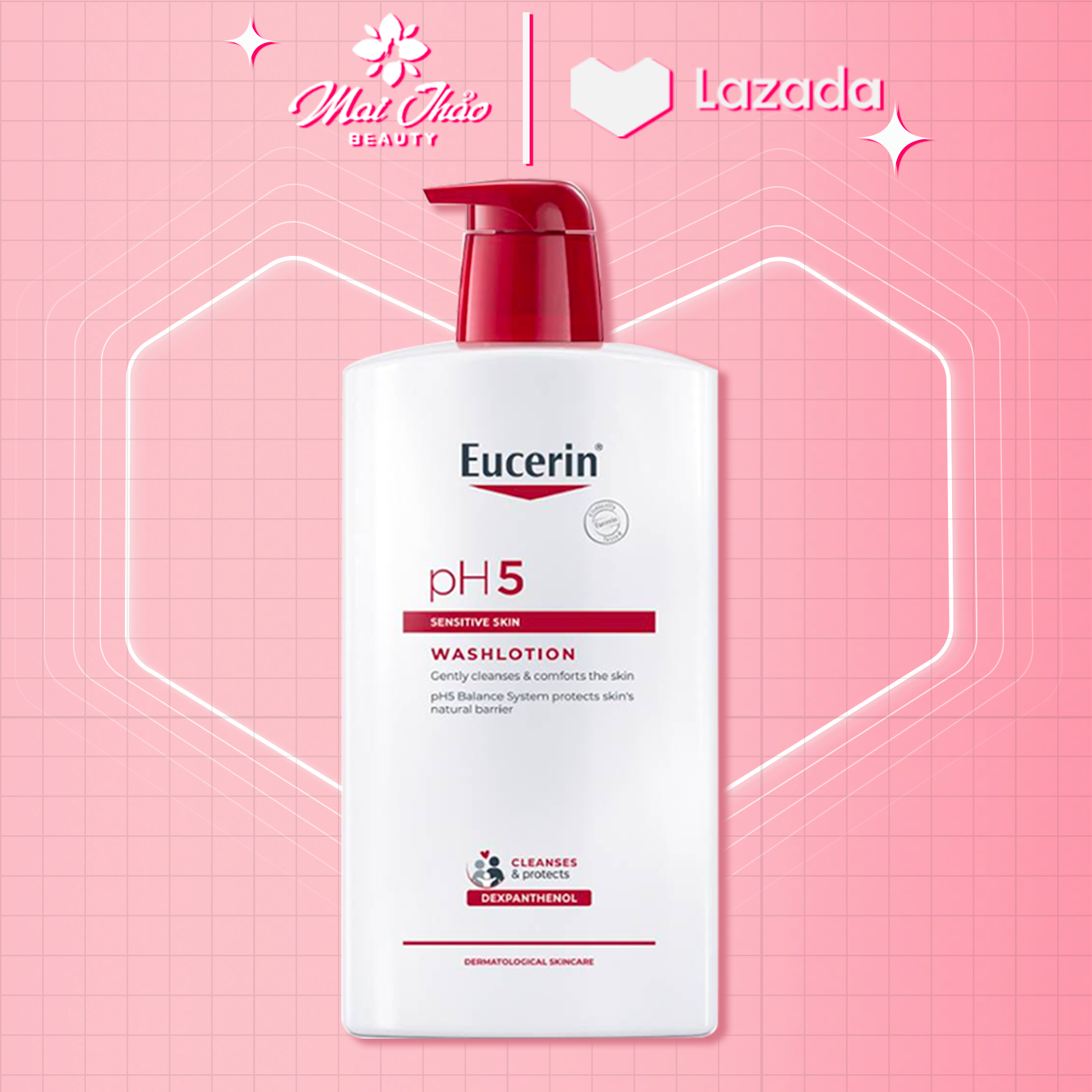 Eucerin Sữa tắm dạng gel pH5, cho da nhạy cảm Eucerin pH5 Washlotion 1000ml