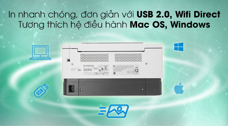 Máy In Laser Trắng Đen HP Neverstop Laser 1000w Wifi