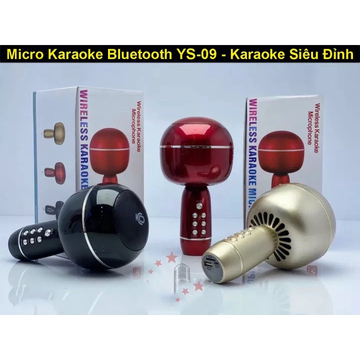 Micro Karaoke Kèm Loa nghe nhạc Bluetooth GROWNTECH YS 09 âm thanh sống động tiện lợi nhỏ gọn hát chuyên nghiệp
