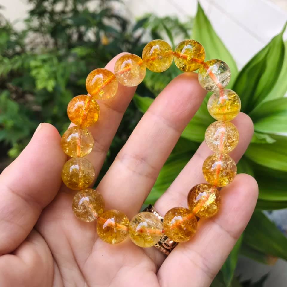 VÒNG TAY THẠCH ANH ƯU LINH VÀNG 12LY