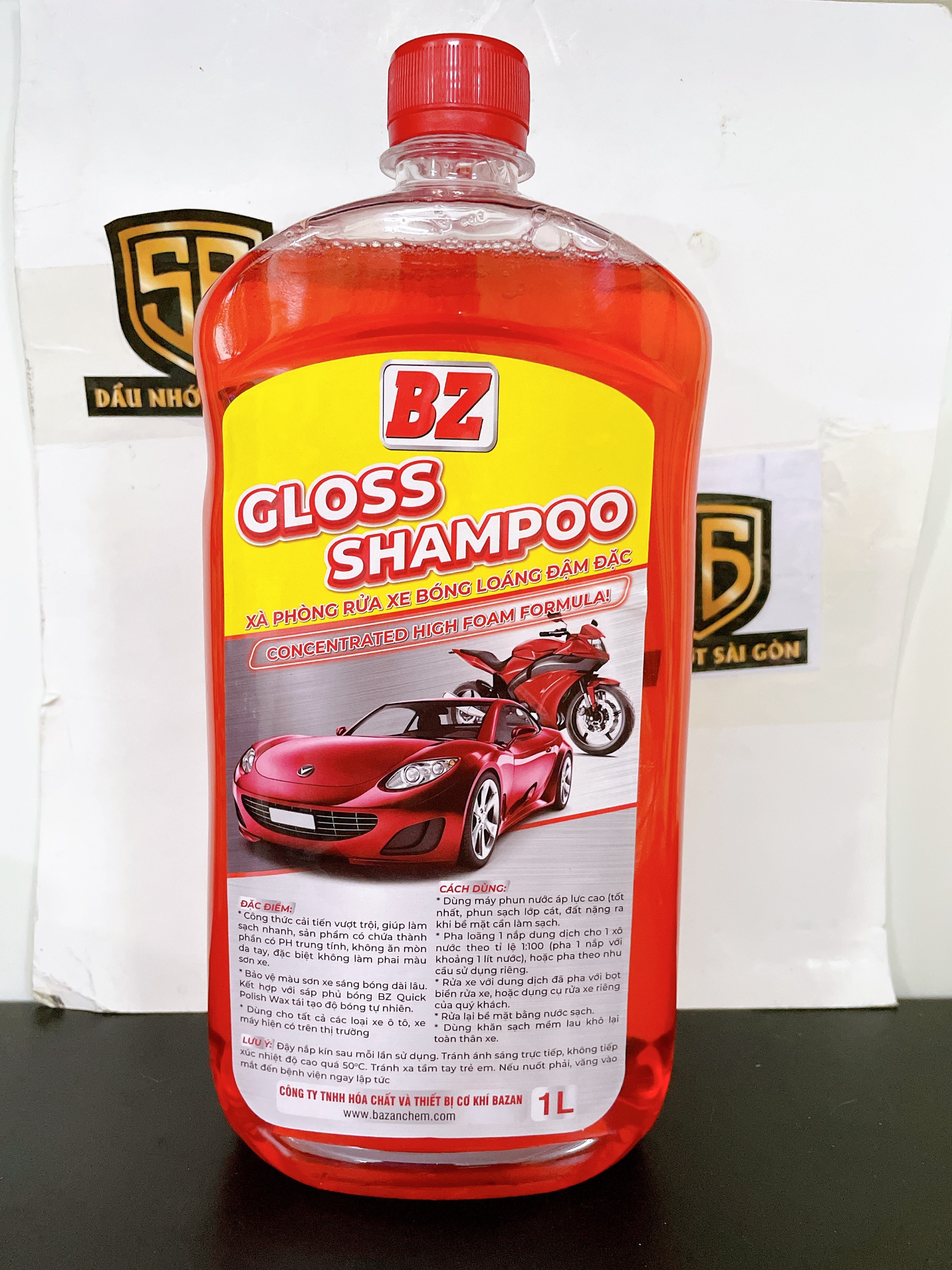 Nước Rửa Xe BZ xà bông rửa xe bz Gloss shampoo chai 1L ( chất lượng như sonax )