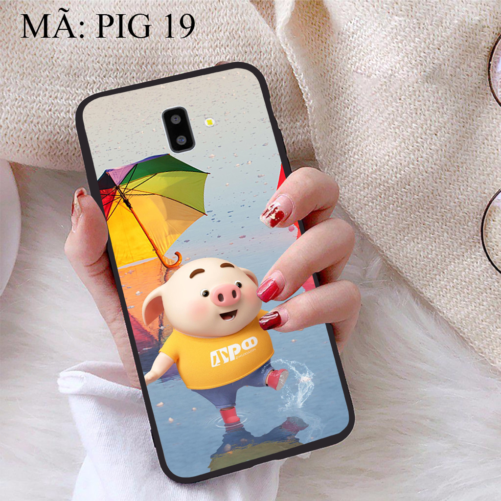 [HCM]Ốp lưng Samsung J6 Plus viền dẻo TPU BST Pig Cute