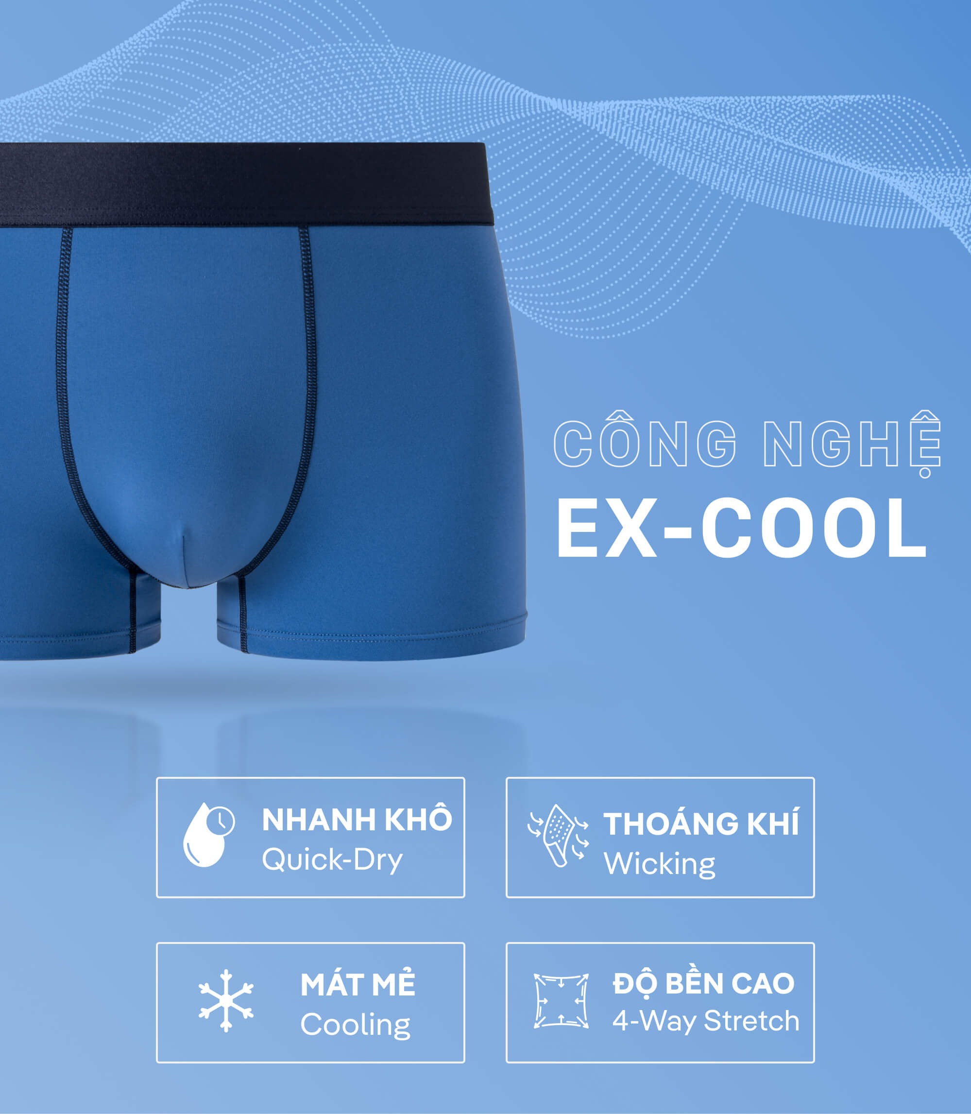 Quần lót nam Trunk Excool Function - Coolmate