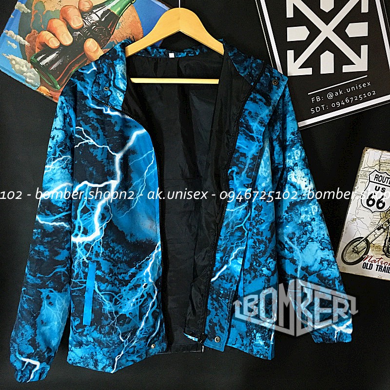 [Ảnh thật 100%] Áo khoác dù full 3D Storm phối line phản quang style Unisex