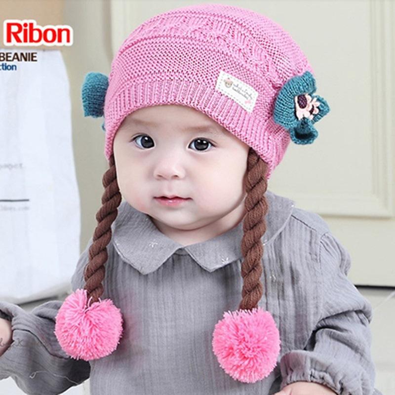 [HCM]Mũ len tóc giả siêu cute cho bé