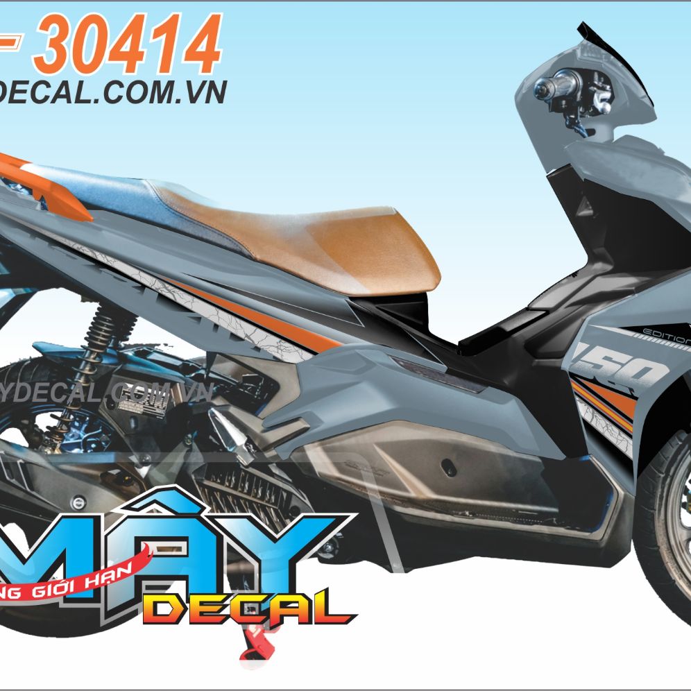 Tem xe airblade 2020 tem rời 3 lớp bóng cao cấp dán xe xám xi măng