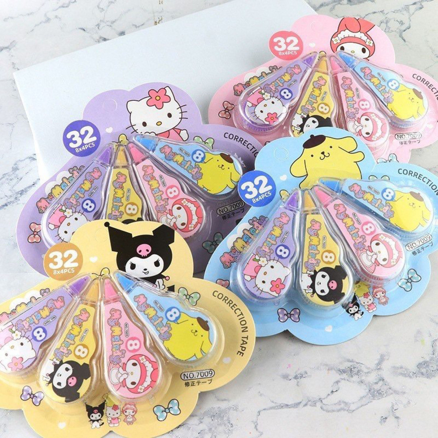 Set 4 bút xoá kéo mẫu thú sarino cute - băng xoá dễ thương
