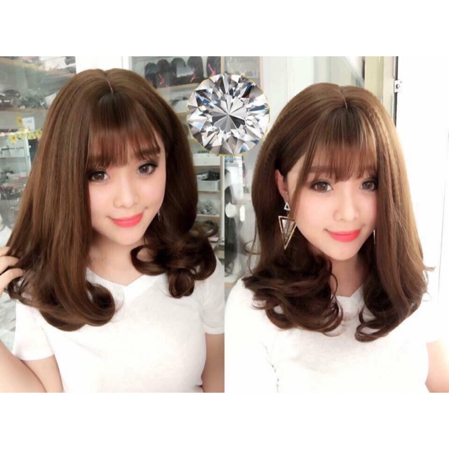 Tóc giả nữ ❤️FREESHIP❤️tóc nguyên đầu xoăn ngắn 1804