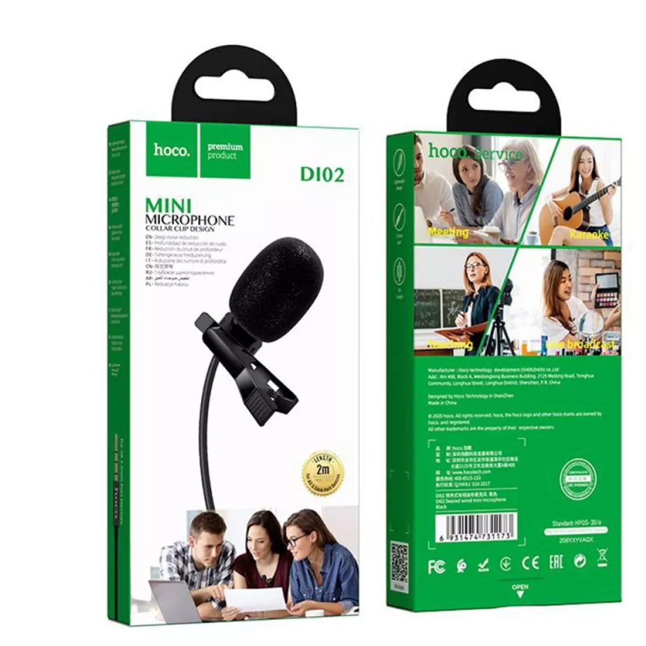 Micro cài áo mini Hoco DL02 có màng lọc âm thanh - KOITECH
