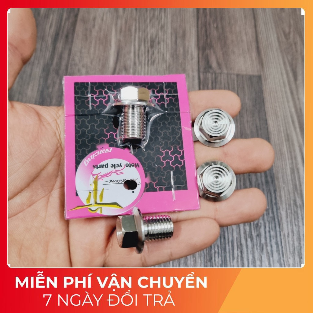 Ốc xã nhớt nam châm salaya inox gắn dòng xe honda, yamaha