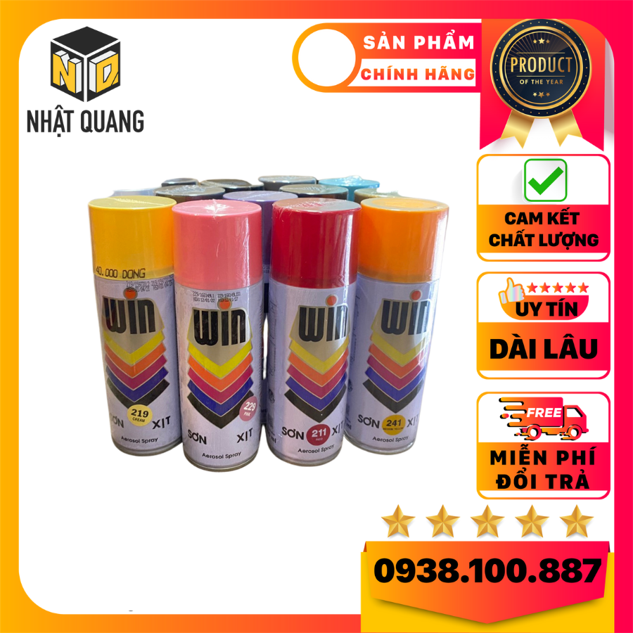 Sơn Xịt Win, Sơn Phun Xe Máy Đủ Màu 400ml