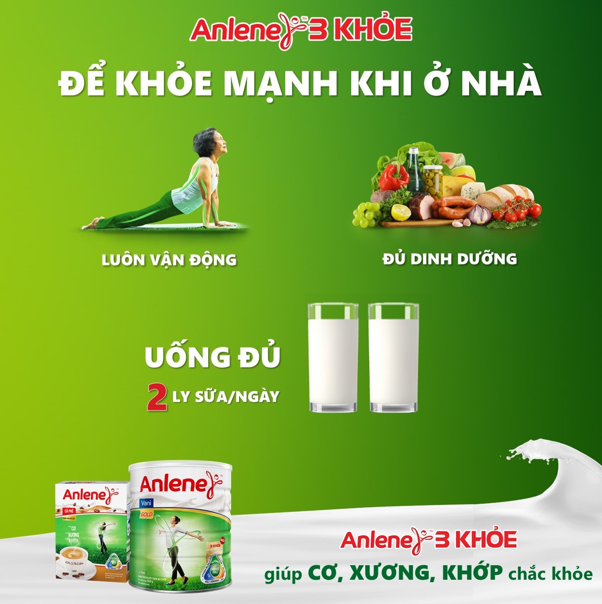 Sữa bột Anlene gold Movepro Hương Vani lon 800g ( trên 40 tuổi)
