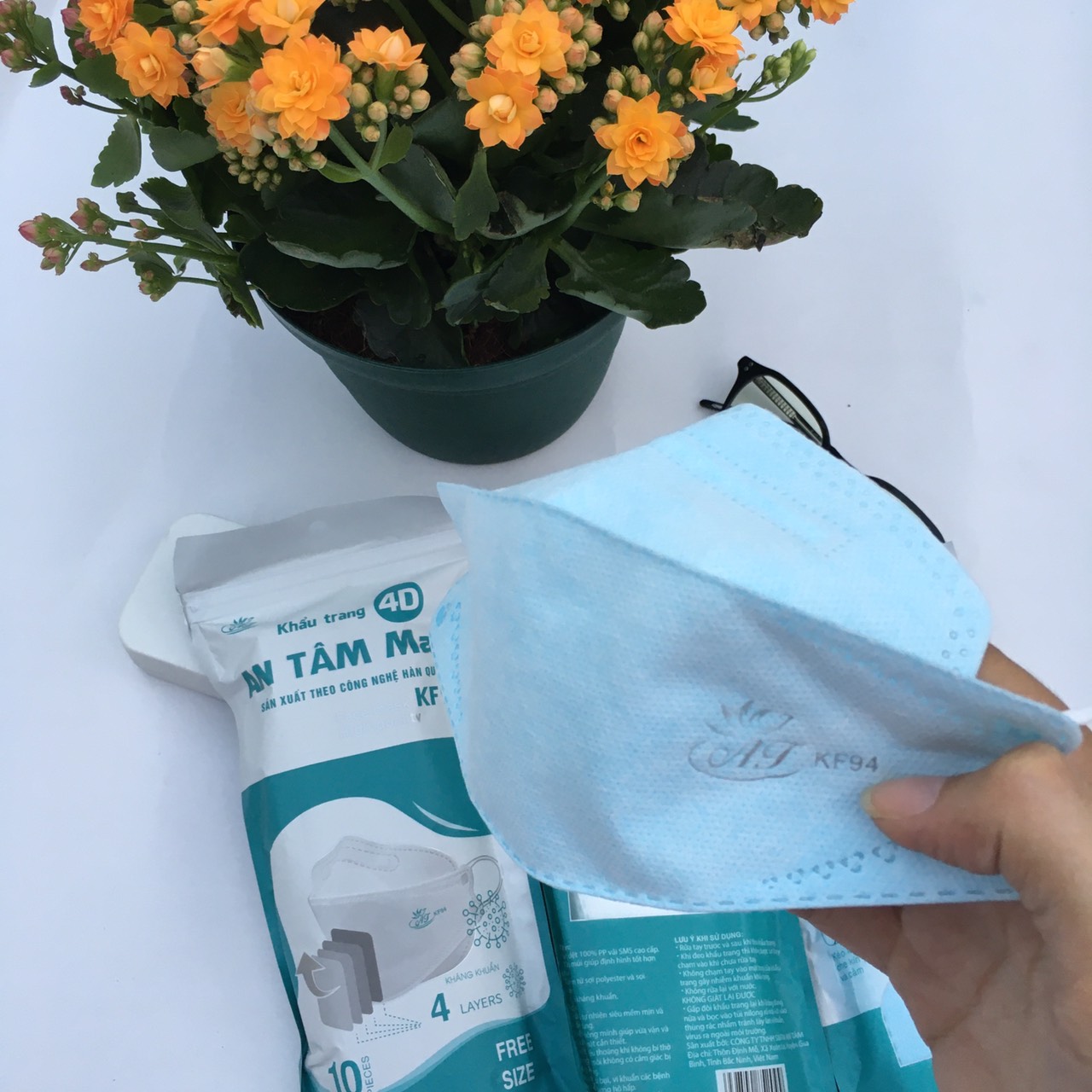 Combo 5 bịch (50 cái) Khẩu Trang 4D KF94 Hàn Quốc