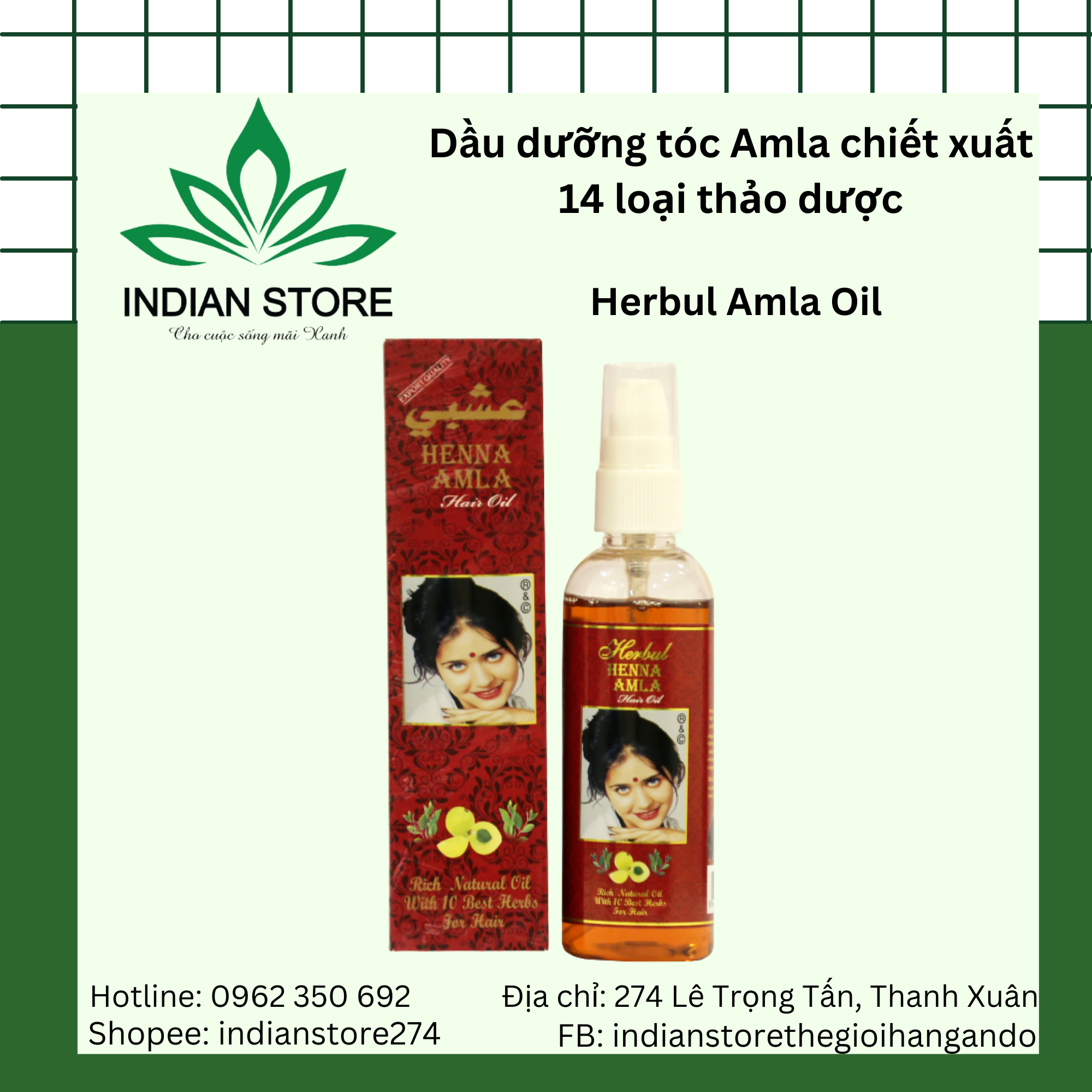 Dầu dưỡng tóc Amla- Herbul Henna Amla Oil 100ml