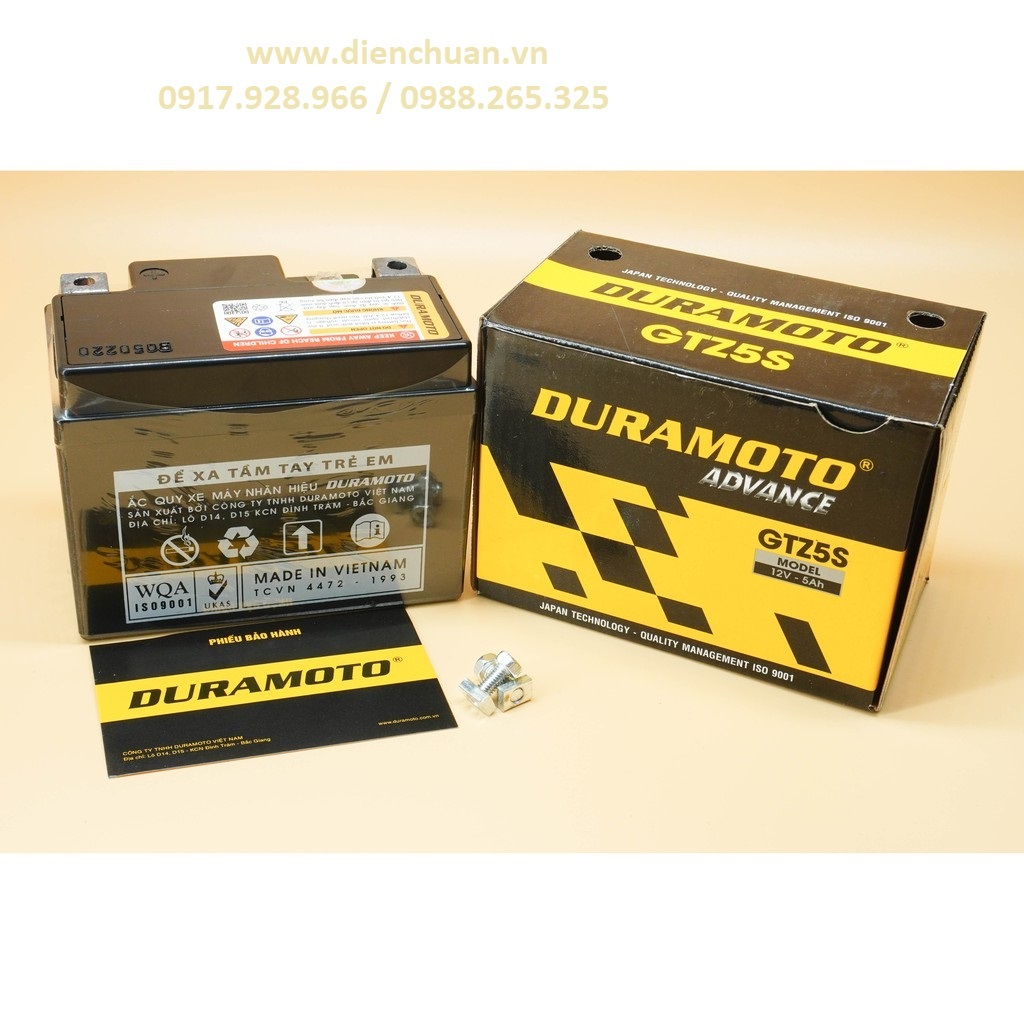 Ắc quy xe máy Duramoto GTZ5S (12V 5Ah )