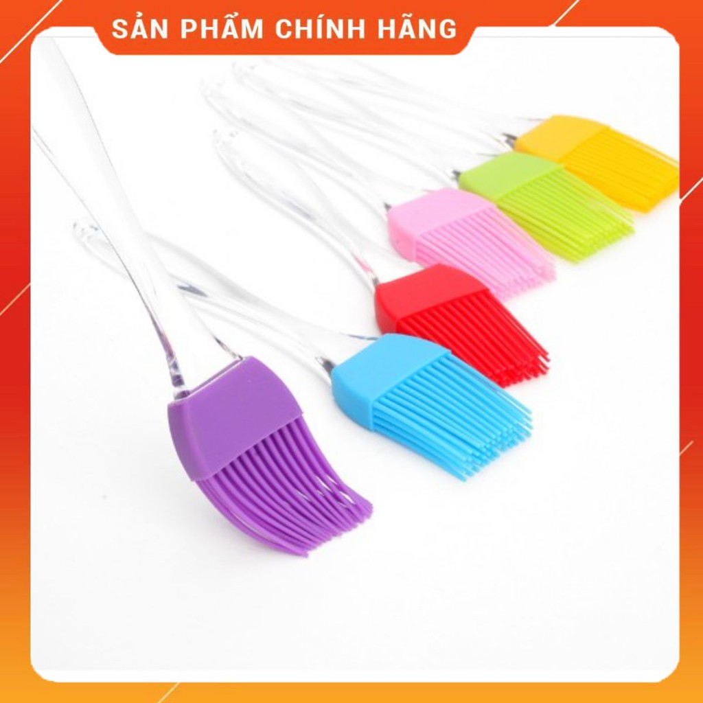 Chổi Silicon Quét Dầu Mỡ Quét Kem Cán Nhựa Trong Suốt