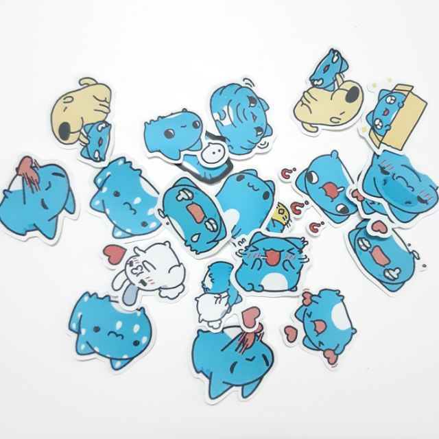 Set 30-80 Sticker Mèo Capoo ảnh decal hình dán ép lụa