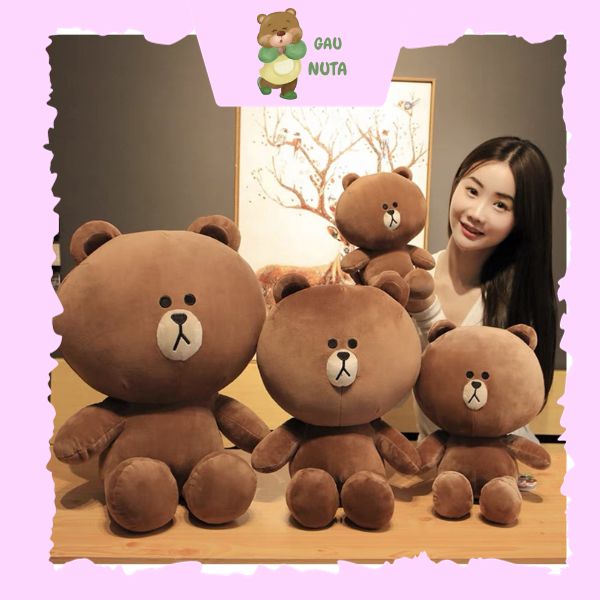 Gấu bông brown khổng lồ - gối ôm đi ngủ hình thú gấu brown hàng cao cấp