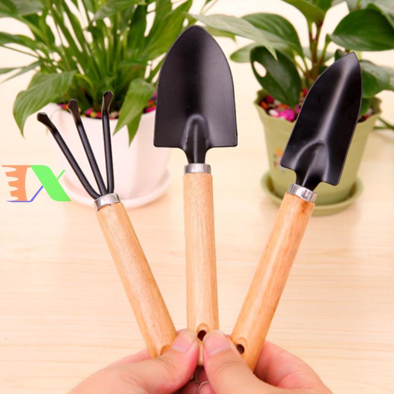 Txe-3go1 3 PCs wooden handle 3 PCs garden shovel set wooden handle gardening shovel