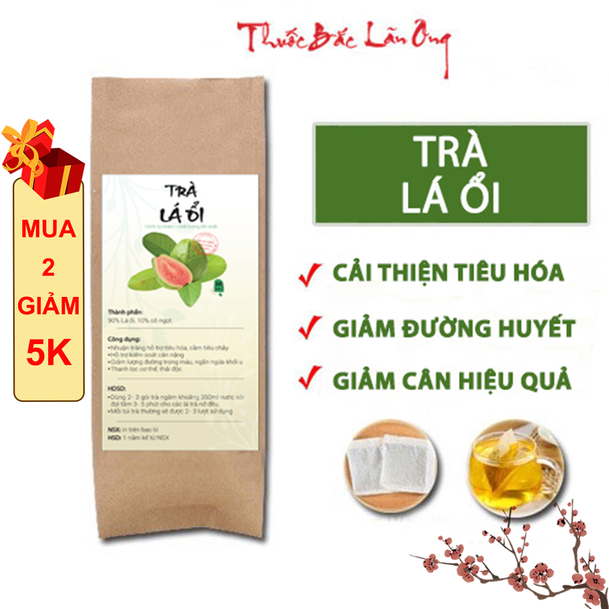 Trà búp ổi giảm cân (Trà lá ổi nguyên chất lá ổi khô giảm cân hiệu quả)