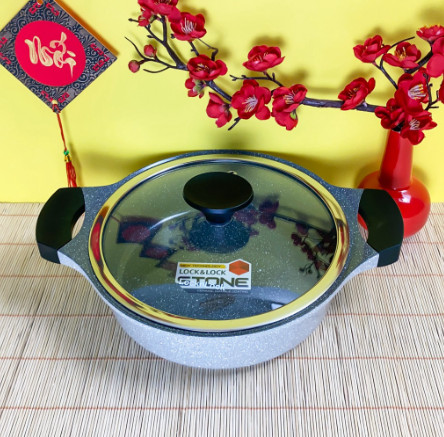 Nồi chống dính vân đá Cao Cấp Lock&Lock Stone LCA6242D/ LCA6244D 24cm